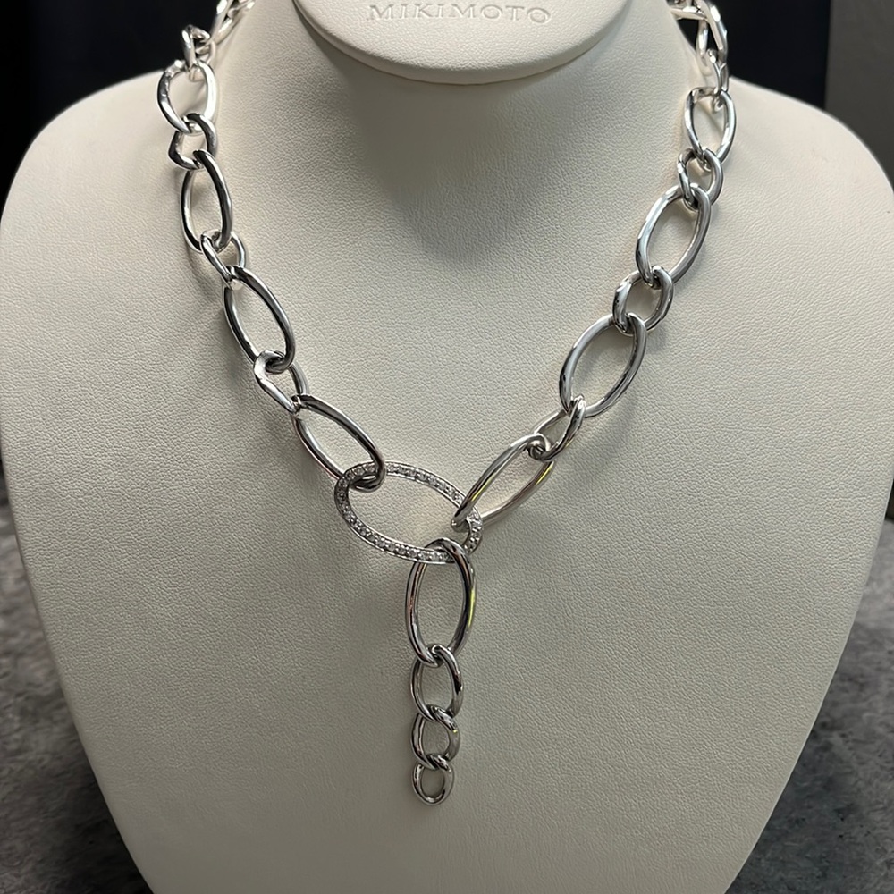 Sterling silver chain necklace.